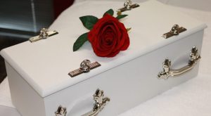 Child Casket White (also available in pink & blue)